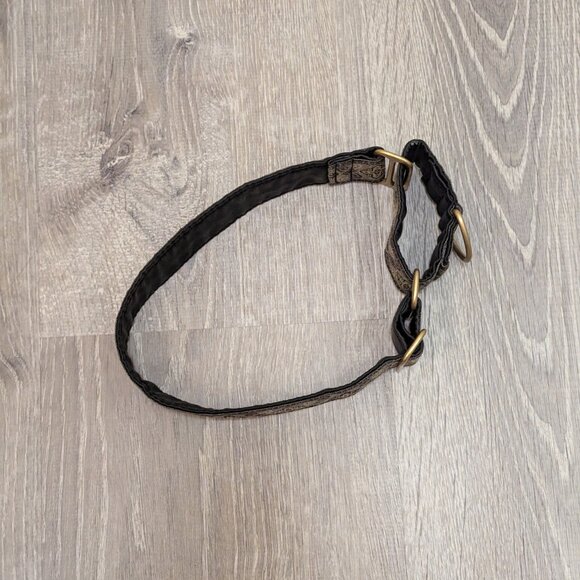 Handmade 1.5" Gold Black Brown and Beige Martingale Dog Collar 22" - Picture 2 of 6